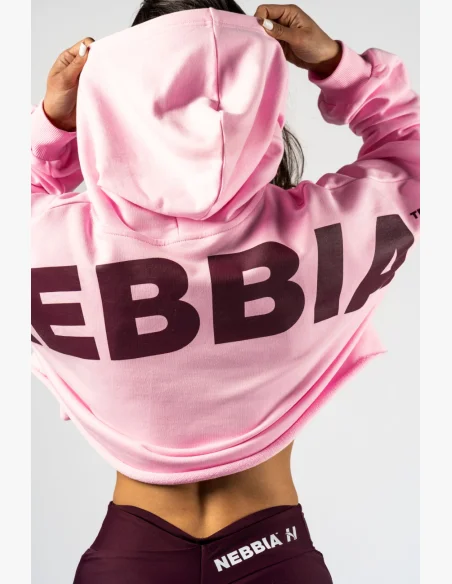 NEBBIA • NEBBIA Oversized mikina s kapucí OWN YOUR POWER růžová • Nebshop.cz