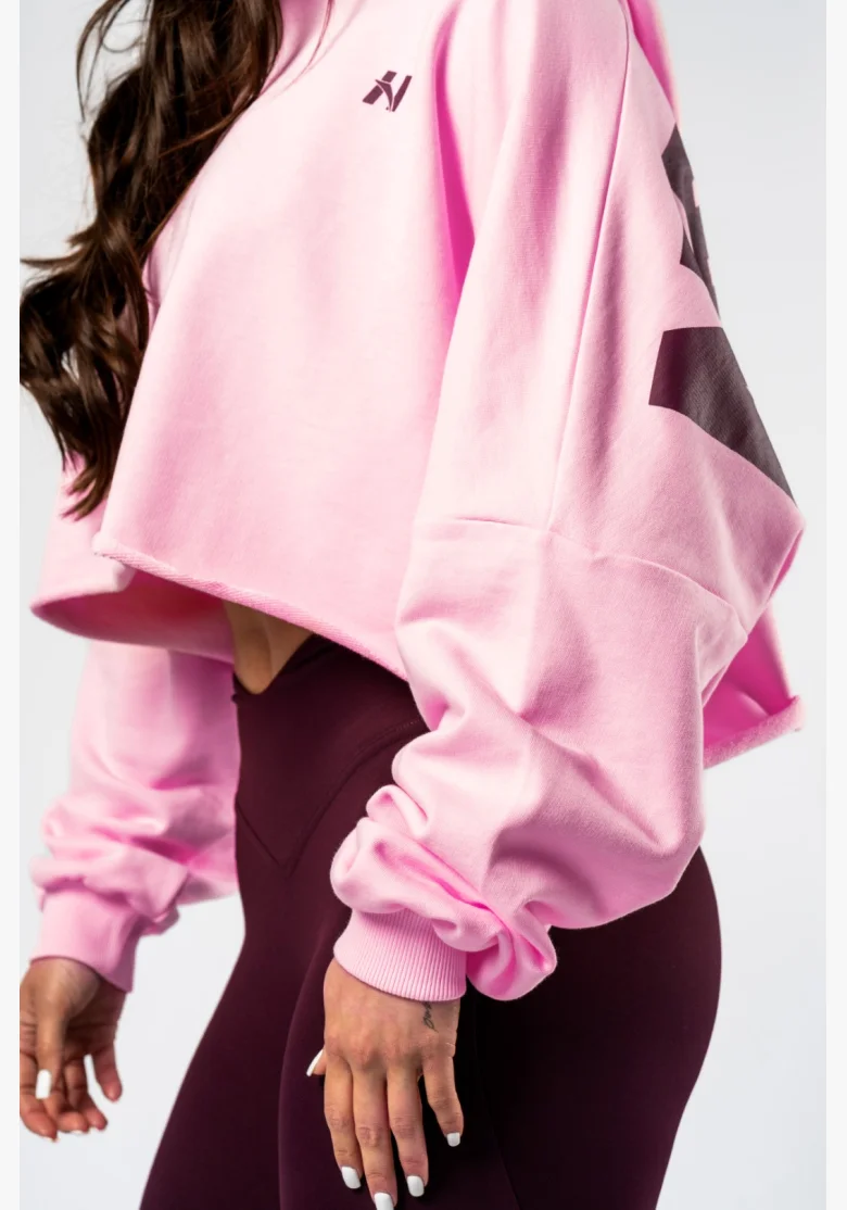 NEBBIA • NEBBIA Oversized mikina s kapucí OWN YOUR POWER růžová • Nebshop.cz