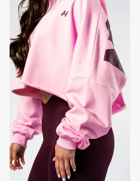 NEBBIA • NEBBIA Oversized mikina s kapucí OWN YOUR POWER růžová • Nebshop.cz