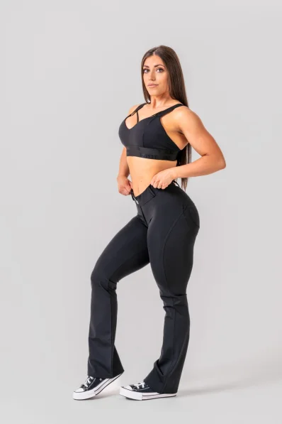 NEBBIA • NEBBIA Flared Bubble Butt legíny 2.0 POWER LIFT černé • NebShop