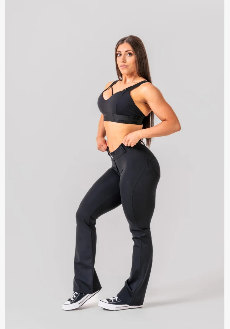 NEBBIA • NEBBIA Flared Bubble Butt legíny 2.0 POWER LIFT černé • NebShop
