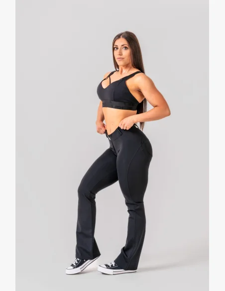 NEBBIA • NEBBIA Flared Bubble Butt legíny 2.0 POWER LIFT černé • NebShop