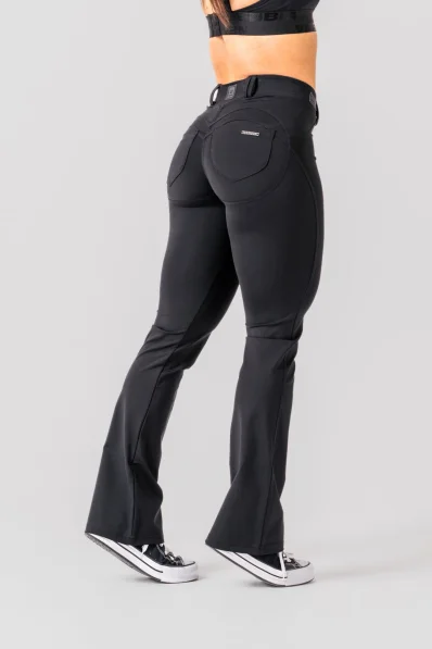 NEBBIA • NEBBIA Flared Bubble Butt legíny 2.0 POWER LIFT černé • NebShop 2