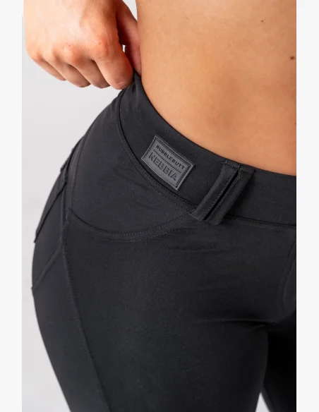 NEBBIA • NEBBIA Flared Bubble Butt legíny 2.0 POWER LIFT černé • NebShop
