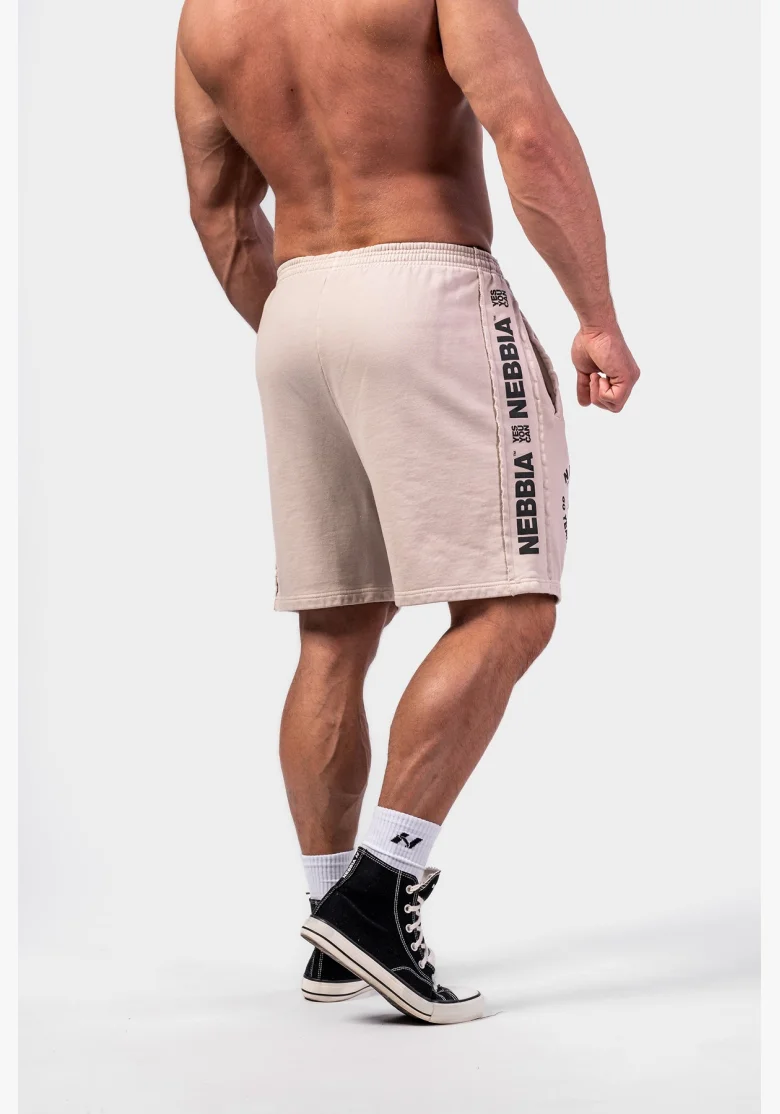 NEBBIA • NEBBIA Washed teplákové šortky LEGEND šedé • NebShop