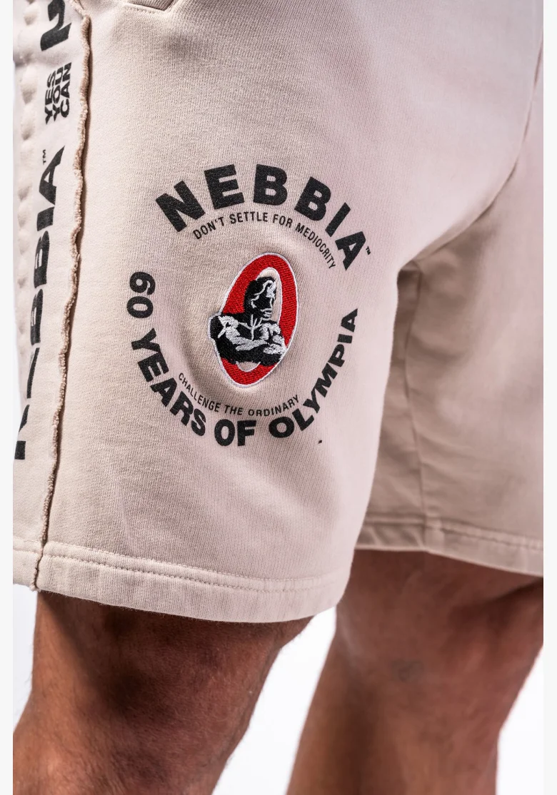 NEBBIA • NEBBIA Washed teplákové šortky LEGEND šedé • NebShop