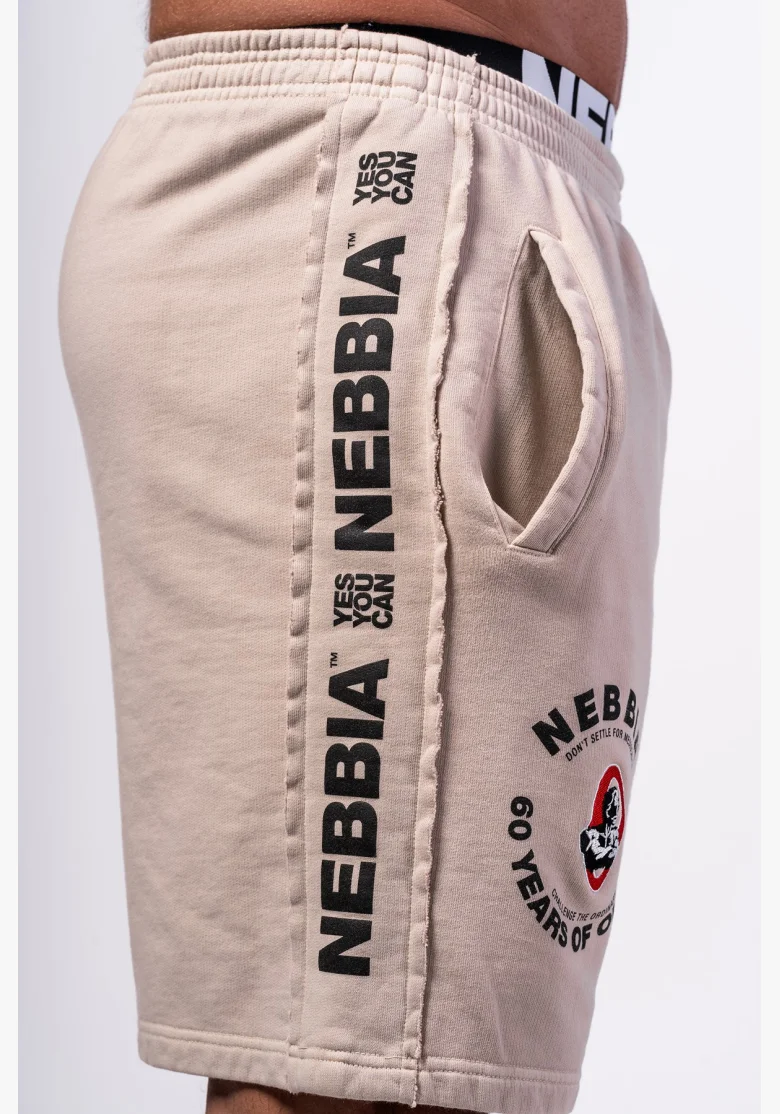 NEBBIA • NEBBIA Washed teplákové šortky LEGEND šedé • NebShop