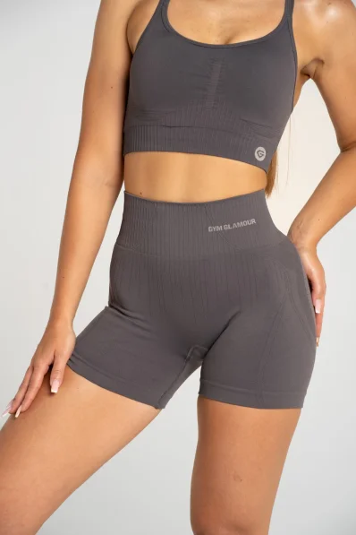 Gym Glamour Šortky push up 2.0 Dark Silver • NebShop 2