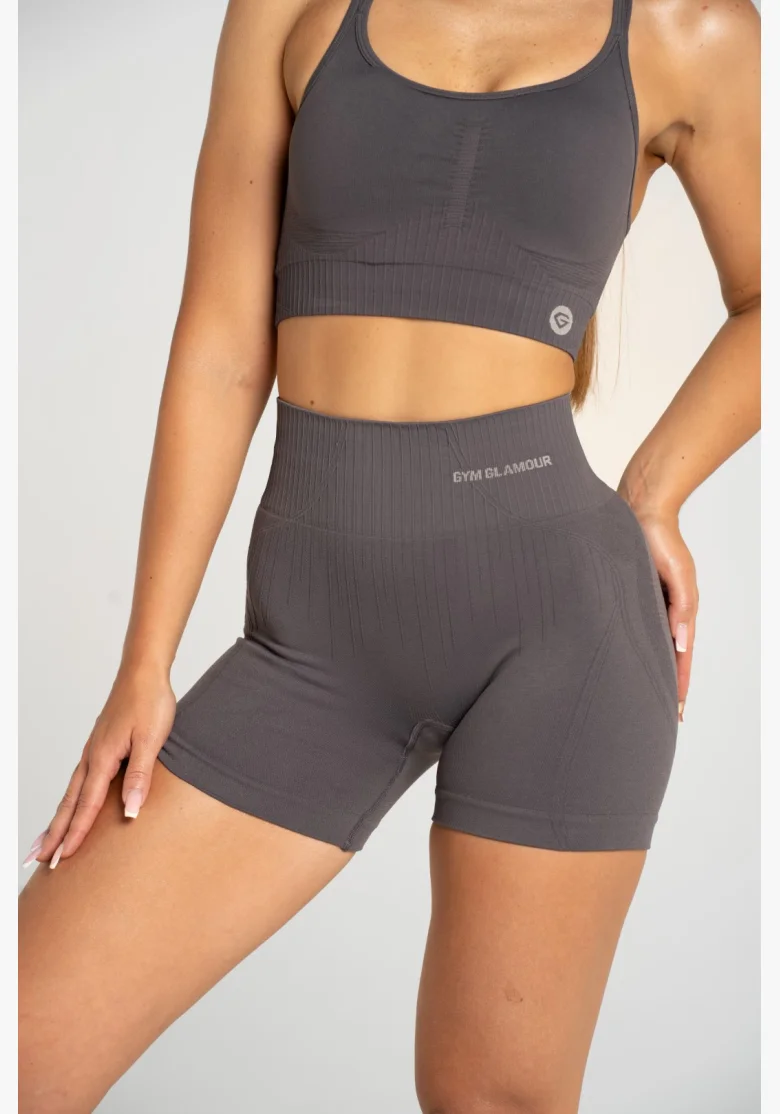 Gym Glamour Šortky push up 2.0 Dark Silver • NebShop