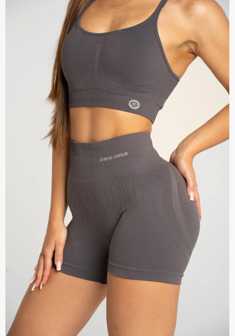 Gym Glamour Šortky push up 2.0 Dark Silver • NebShop