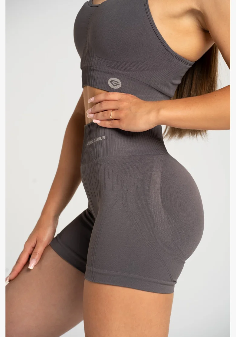 Gym Glamour Šortky push up 2.0 Dark Silver • NebShop