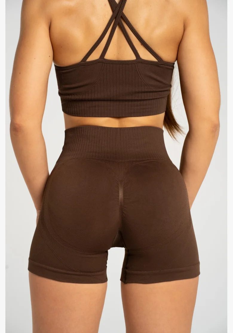 Gym Glamour Šortky push up 2.0 Dark Chocolate • NebShop