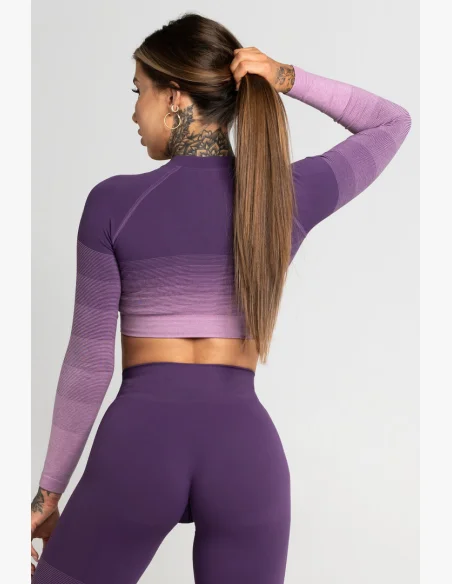 GYM GLAMOUR • Gym Glamour Crop-Top s dlouhým rukávem Violet Ombre • NebShop