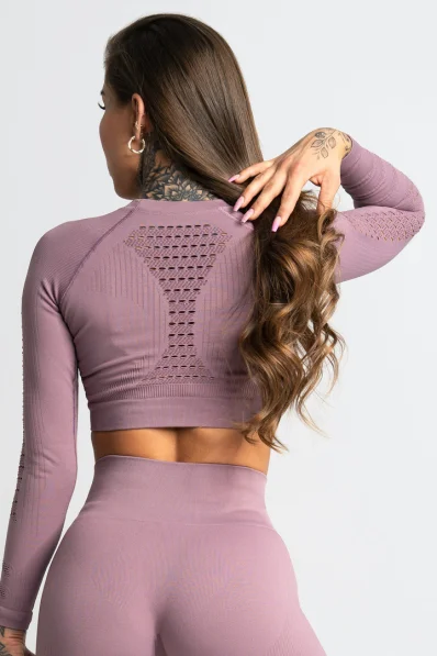 GYM GLAMOUR • Gym Glamour Crop top s dlouhým rukávem Wild Rose • NebShop 2