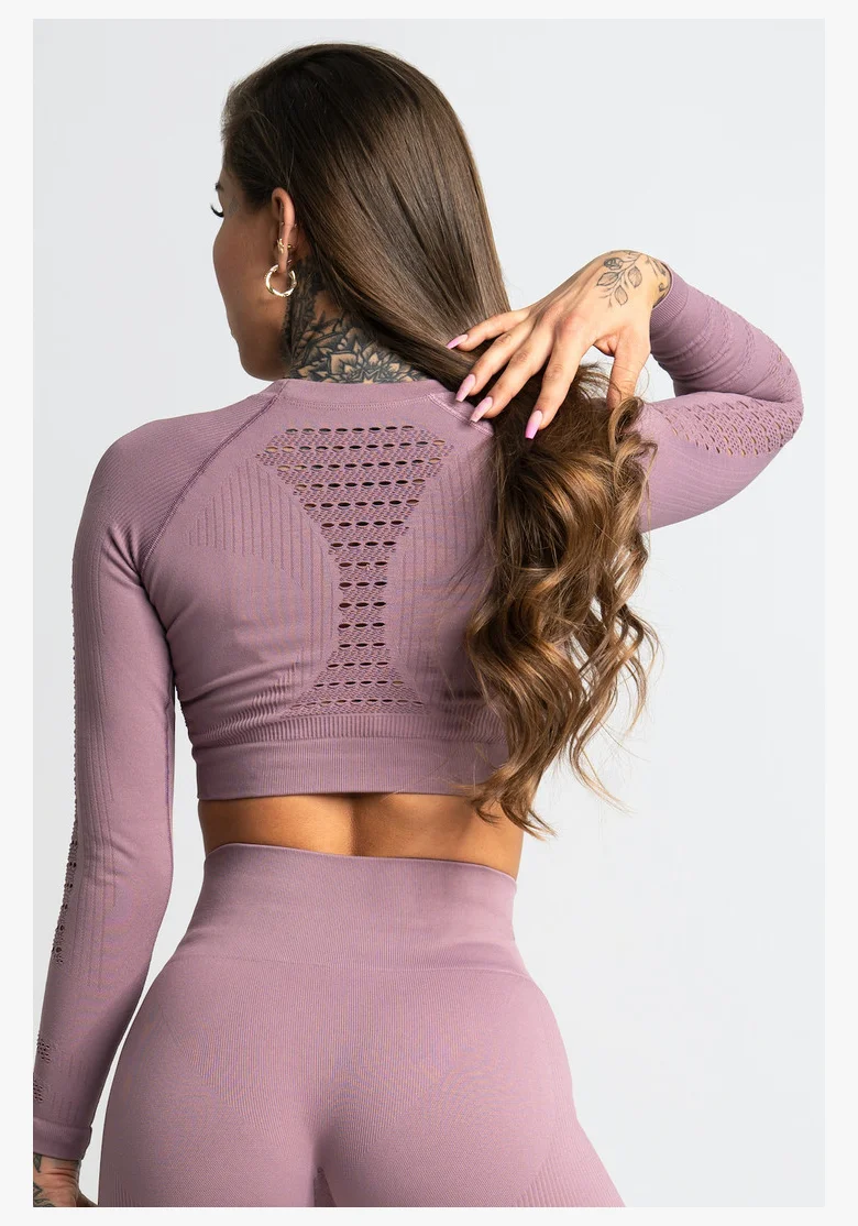GYM GLAMOUR • Gym Glamour Crop top s dlouhým rukávem Wild Rose • NebShop