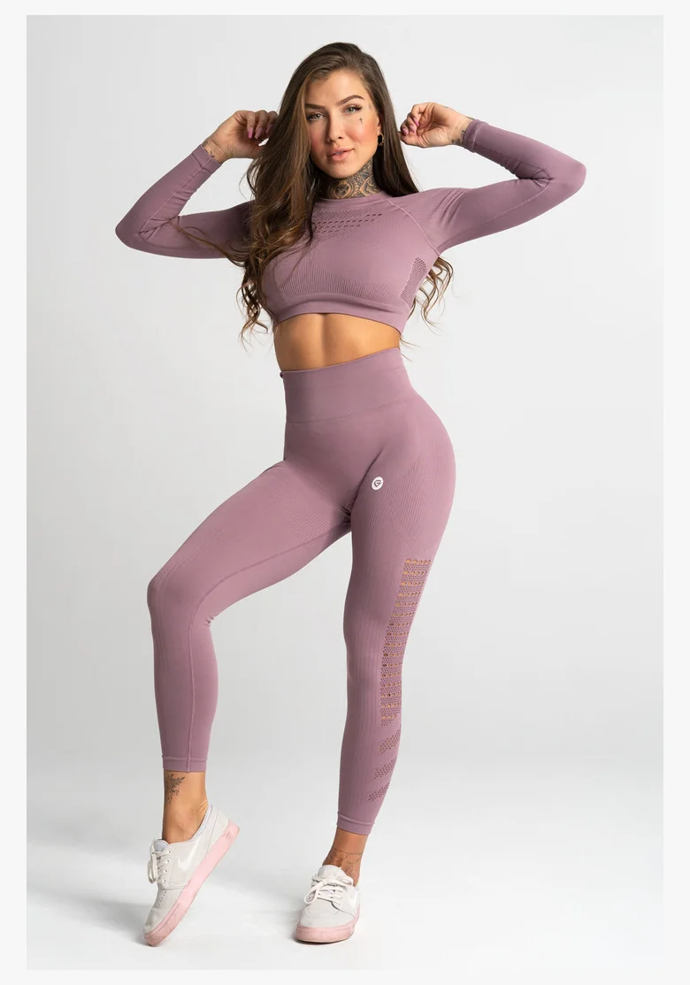 GYM GLAMOUR • Gym Glamour Crop top s dlouhým rukávem Wild Rose • NebShop