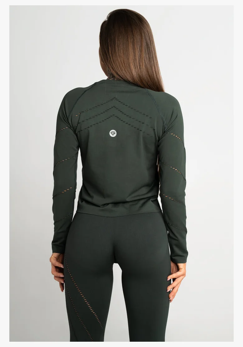 GYM GLAMOUR • Gym Glamour Top s dlouhým rukávem Deep Forest • NebShop