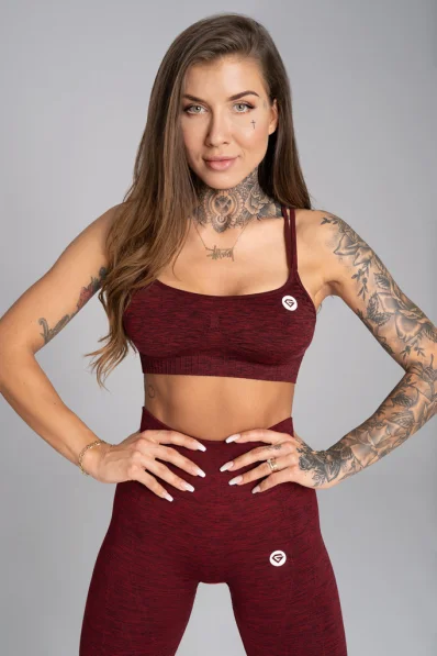 GYM GLAMOUR • Gym Glamour Fitness podprsenka Seamless Bordo Melange • NebShop
