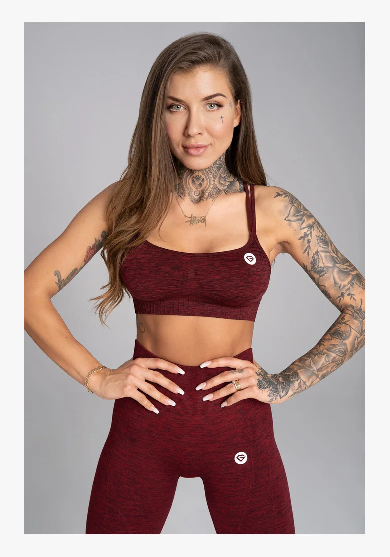 GYM GLAMOUR • Gym Glamour Fitness podprsenka Seamless Bordo Melange • NebShop