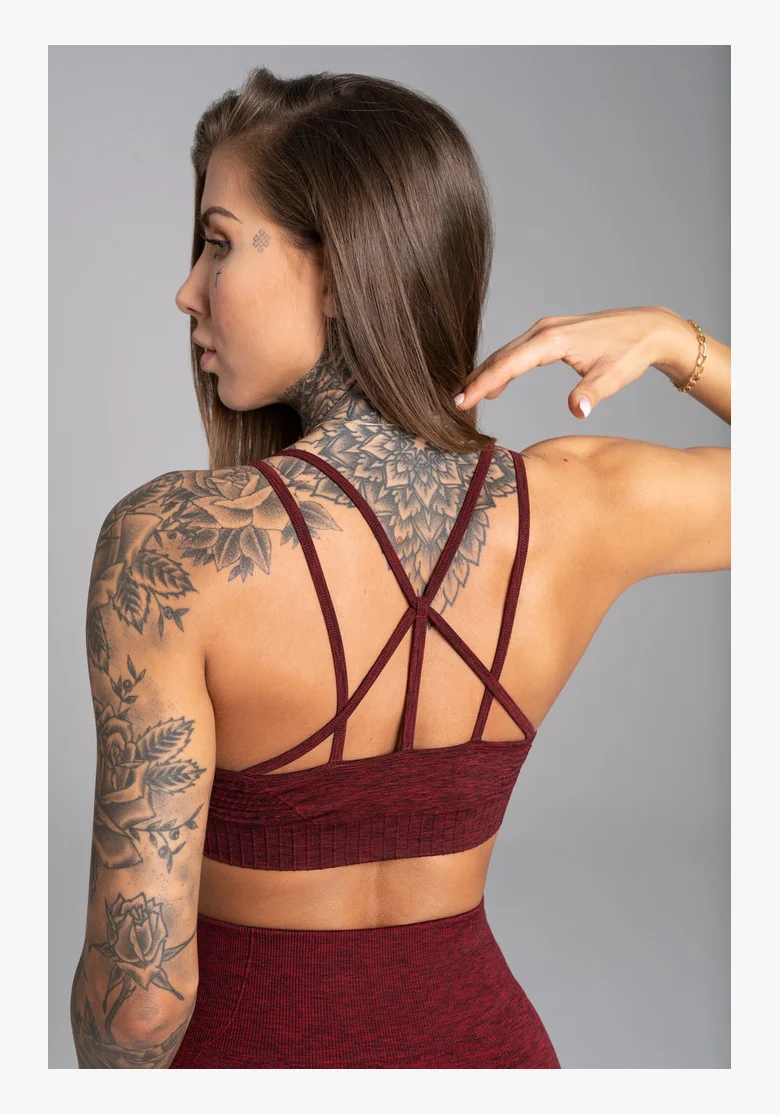 GYM GLAMOUR • Gym Glamour Fitness podprsenka Seamless Bordo Melange • NebShop