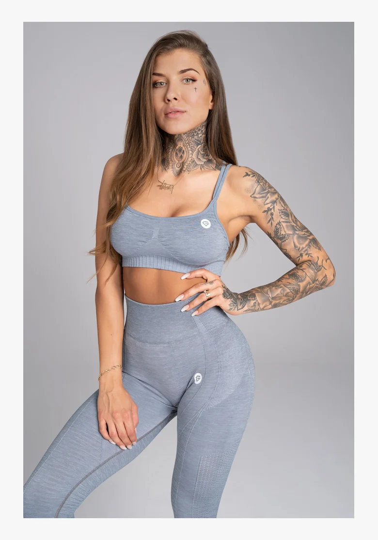 GYM GLAMOUR • Gym Glamour Fitness podprsenka Seamless Steel Melange • NebShop