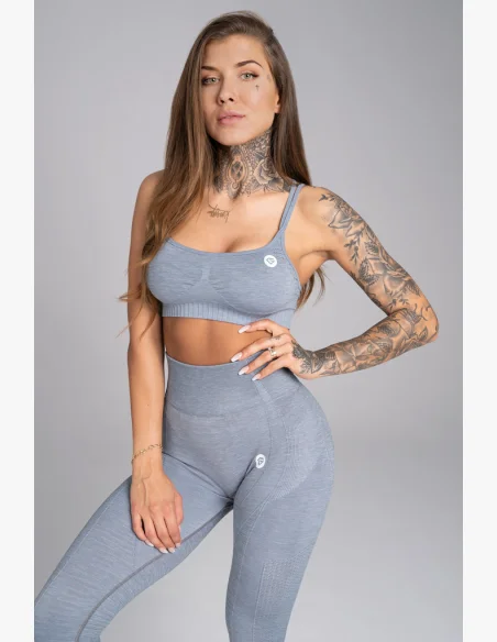 GYM GLAMOUR • Gym Glamour Fitness podprsenka Seamless Steel Melange • NebShop
