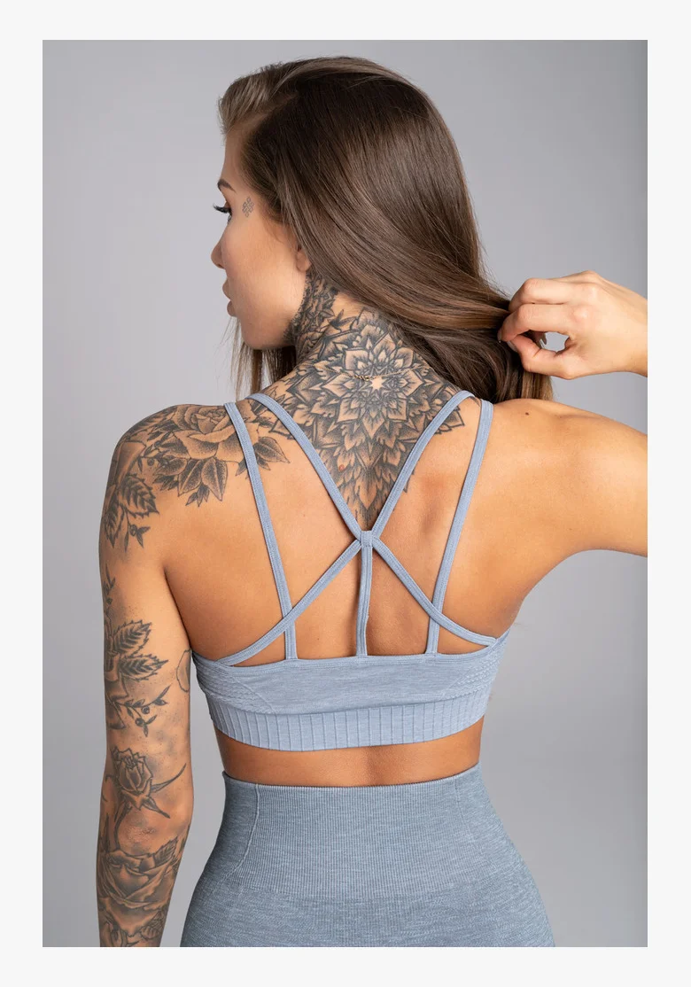 GYM GLAMOUR • Gym Glamour Fitness podprsenka Seamless Steel Melange • NebShop