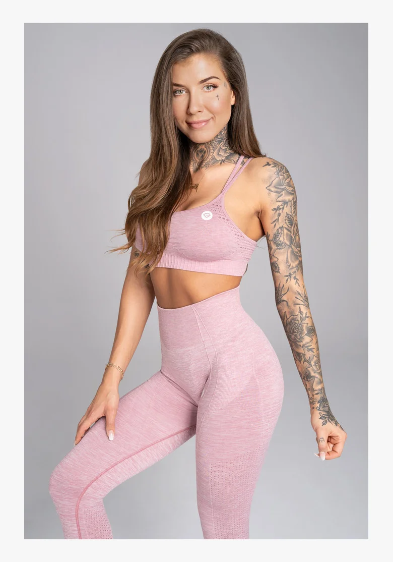 GYM GLAMOUR • Gym Glamour Fitness podprsenka Seamless Pink Melange • NebShop