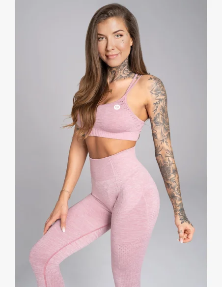 GYM GLAMOUR • Gym Glamour Fitness podprsenka Seamless Pink Melange • NebShop