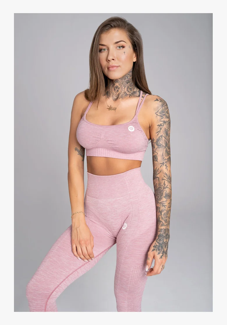 GYM GLAMOUR • Gym Glamour Fitness podprsenka Seamless Pink Melange • NebShop