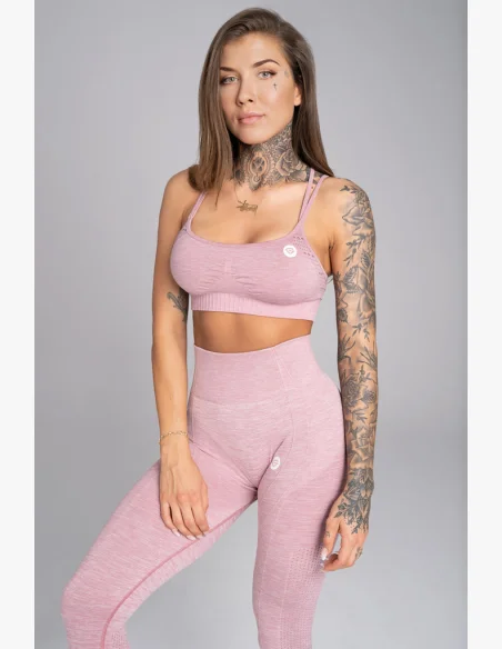 GYM GLAMOUR • Gym Glamour Fitness podprsenka Seamless Pink Melange • NebShop