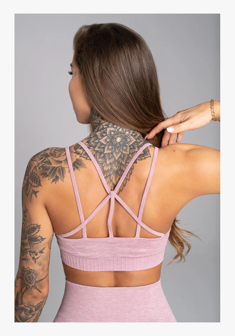 GYM GLAMOUR • Gym Glamour Fitness podprsenka Seamless Pink Melange • NebShop