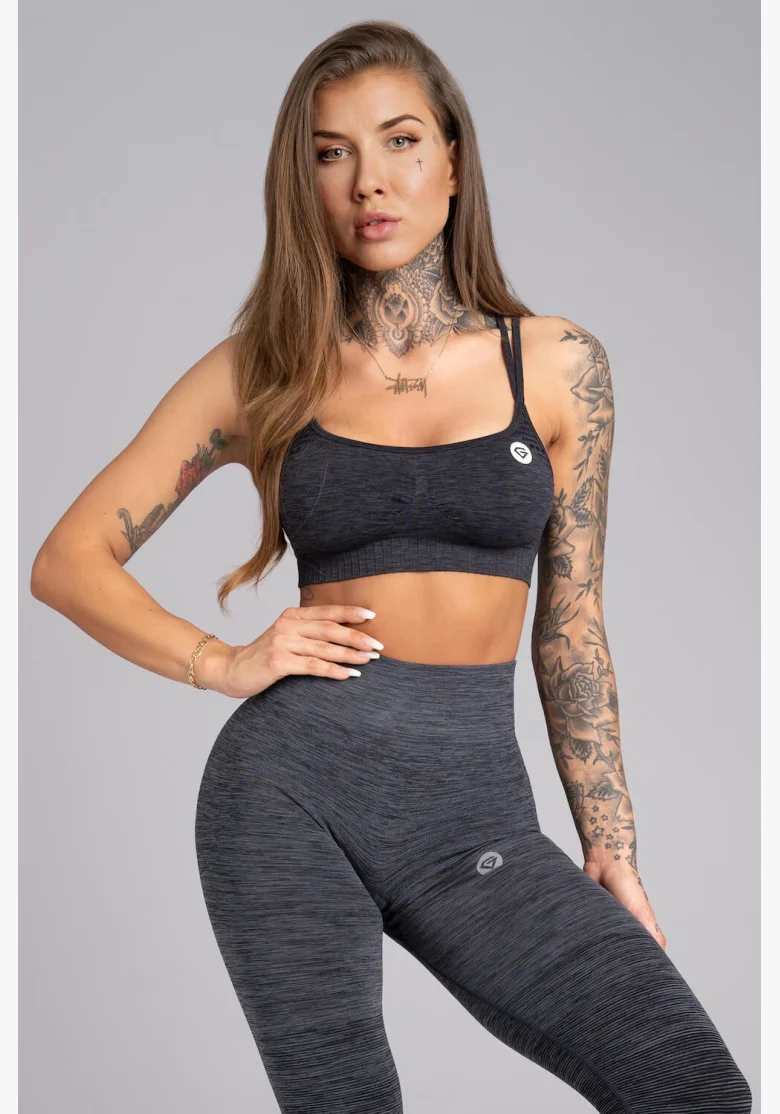GYM GLAMOUR • Gym Glamour Fitness podprsenka Seamless Grey Melange • NebShop