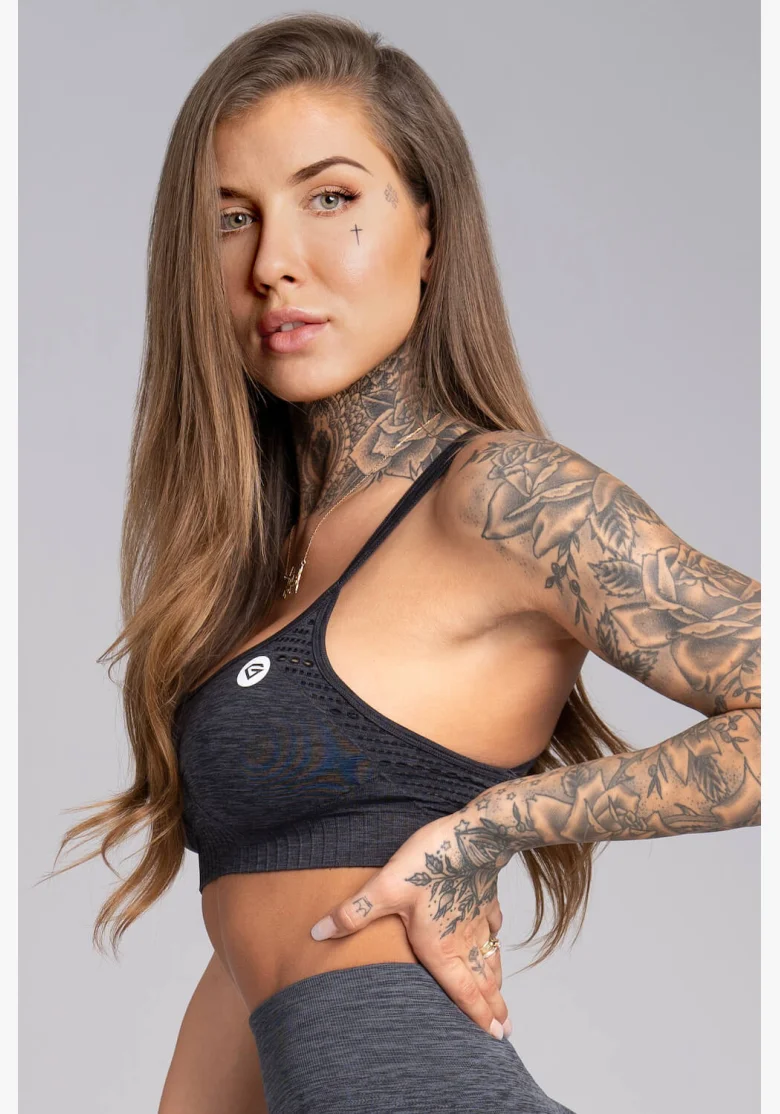 GYM GLAMOUR • Gym Glamour Fitness podprsenka Seamless Grey Melange • NebShop
