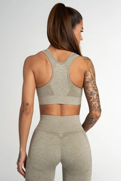 GYM GLAMOUR • Gym Glamour Fitness podprsenka Fusion Khaki • NebShop 2