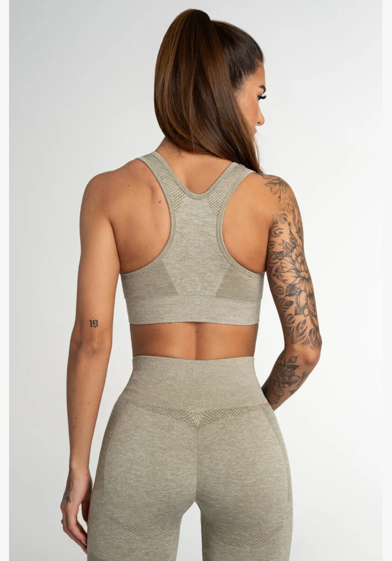 GYM GLAMOUR • Gym Glamour Fitness podprsenka Fusion Khaki • NebShop