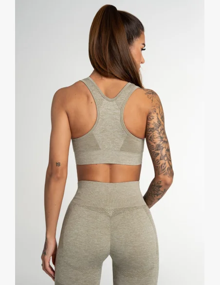 GYM GLAMOUR • Gym Glamour Fitness podprsenka Fusion Khaki • NebShop