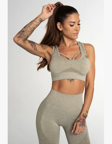 GYM GLAMOUR • Gym Glamour Fitness podprsenka Fusion Khaki • NebShop