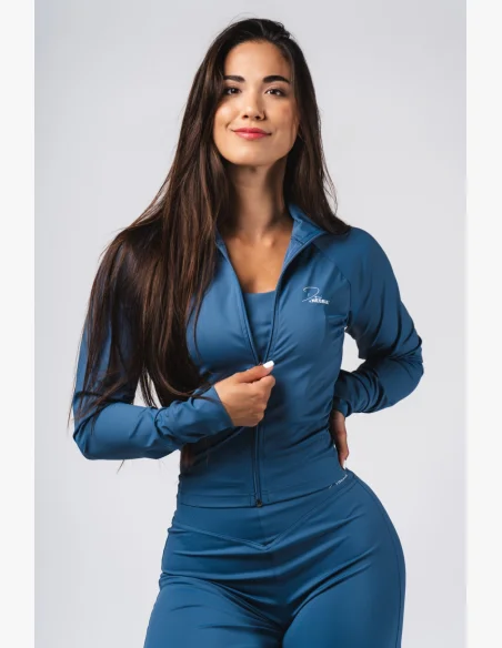 NEBBIA Deni x NEBBIA Fitness tracktop na zip modrá