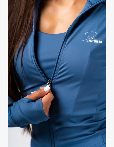 NEBBIA Deni x NEBBIA Fitness tracktop na zip modrá