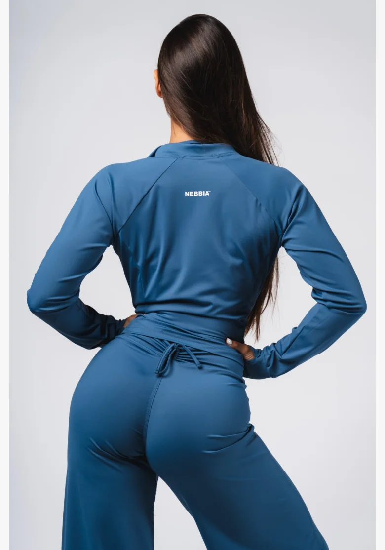 NEBBIA Deni x NEBBIA Fitness tracktop na zip modrá