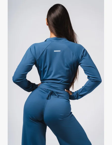NEBBIA Deni x NEBBIA Fitness tracktop na zip modrá