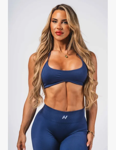 NEBBIA Bezešvá Lift-Up podprsenka Flow Seamless modrá