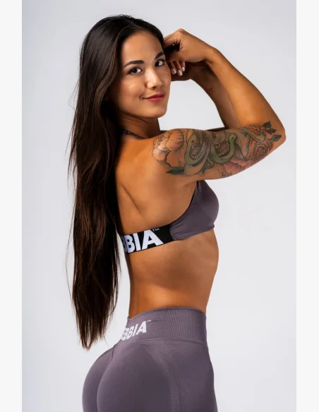 NEBBIA Bezešvá Lift-Up podprsenka Flow Seamless šedá