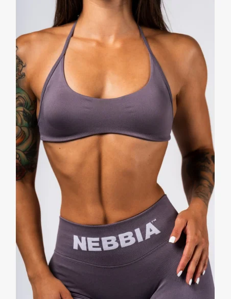 NEBBIA Bezešvá Lift-Up podprsenka Flow Seamless šedá
