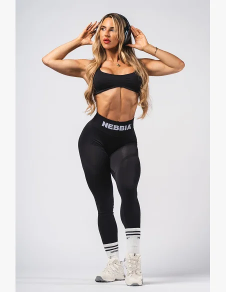 NEBBIA Bezešvá Lift-Up podprsenka Flow Seamless černá
