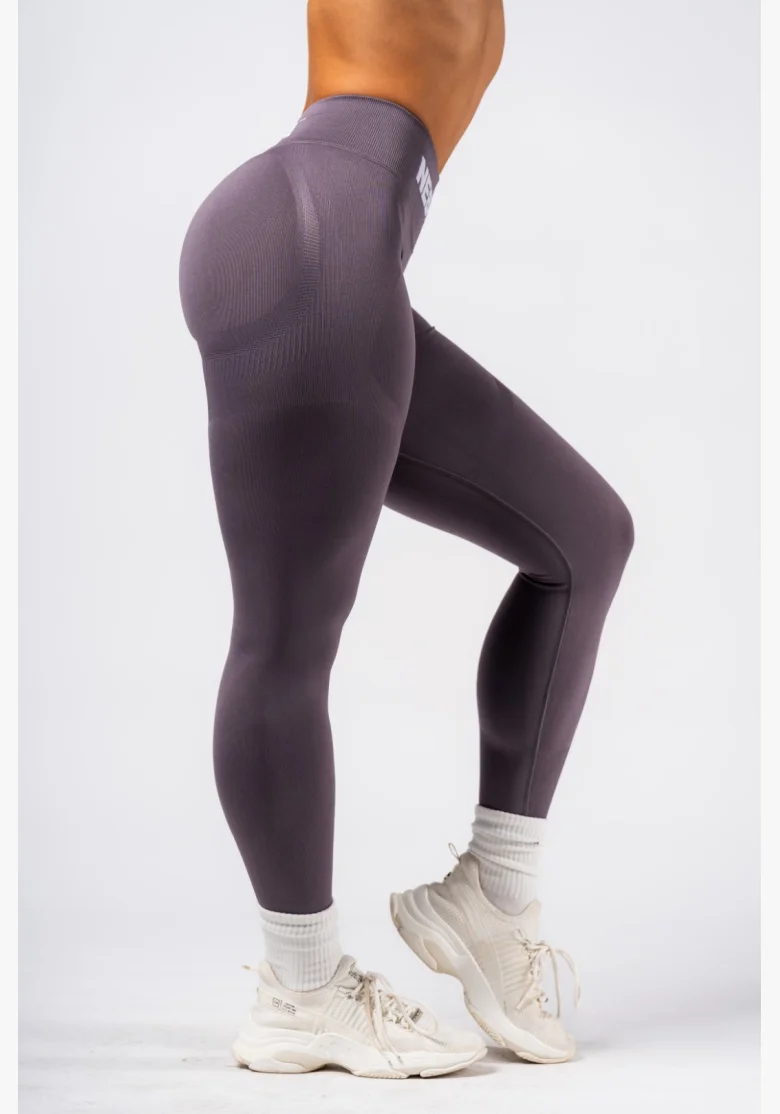 NEBBIA Bezešvé extra push-up legíny s vysokým pasem Flow Seamless šedé