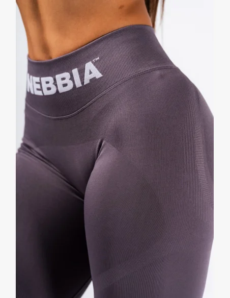 NEBBIA Bezešvé extra push-up legíny s vysokým pasem Flow Seamless šedé