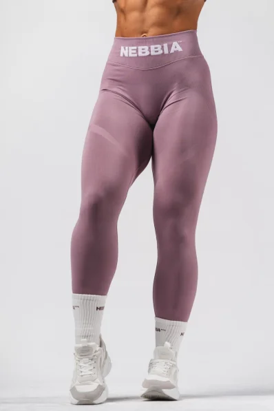 NEBBIA Bezešvé extra push-up legíny s vysokým pasem Flow Seamless růžové 2