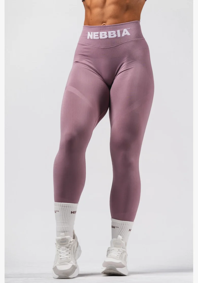 NEBBIA Bezešvé extra push-up legíny s vysokým pasem Flow Seamless růžové